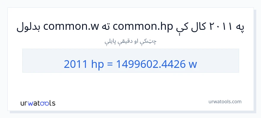 2011 هارس پاور ته واټونه بدلون