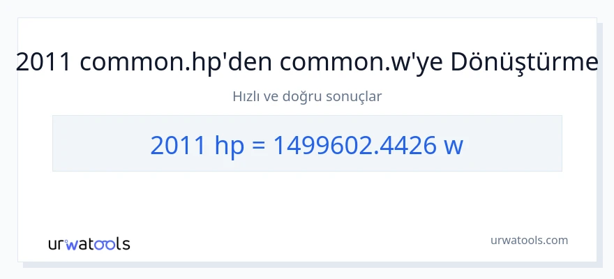 2011 beygir gücü'den watt'e dönüşüm