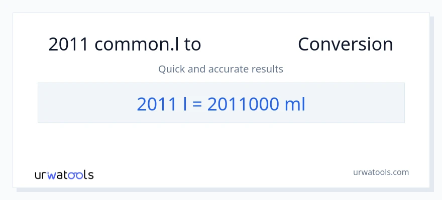 تبدیل 2011 Liters به میلی‌لیتر