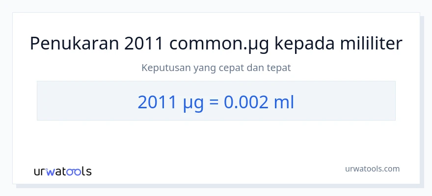 2011 micrograms to milliliters conversion