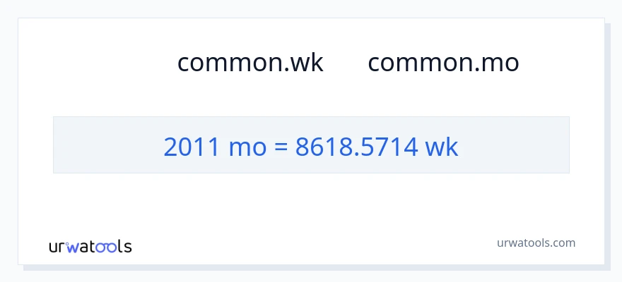 تبدیل 2011 ماه‌ها به هفته‌ها