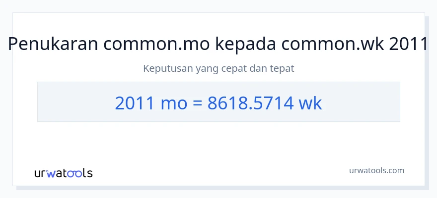 2011 Months to Weeks conversion