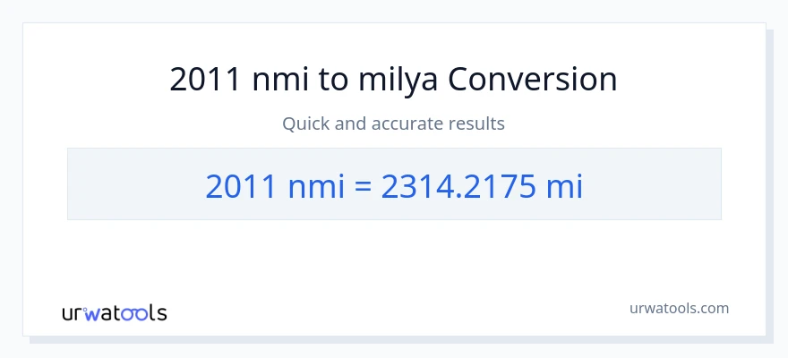 2011 milyang nautikal patungong milya na conversion