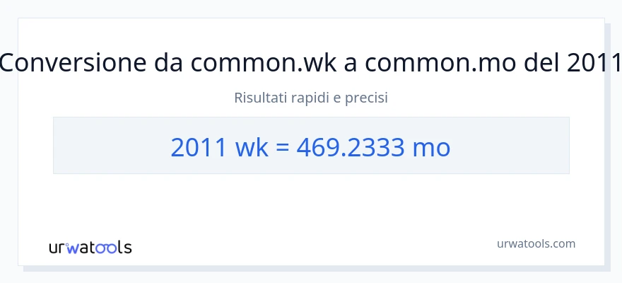 Conversione da 2011 settimane a mesi