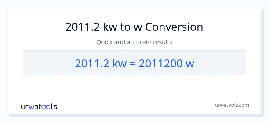 2011.2 kilowatts patungong watts na conversion