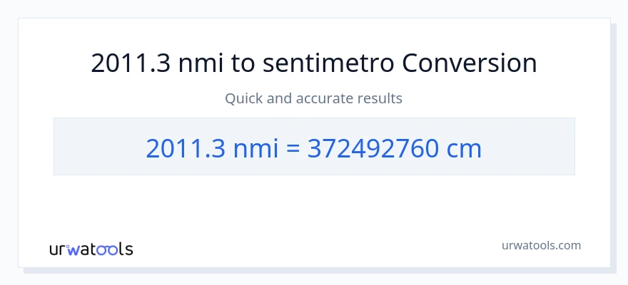 2011.3 milyang nautikal patungong Mga Sentimetro na conversion
