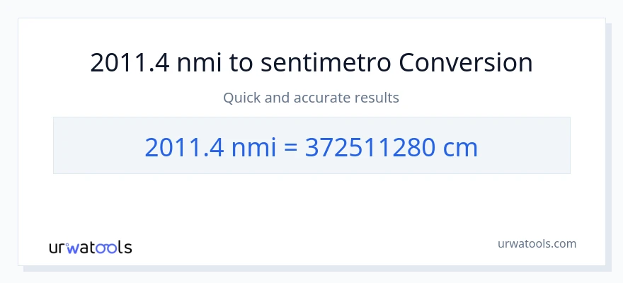 2011.4 milyang nautikal patungong Mga Sentimetro na conversion