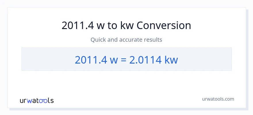 2011.4 watts patungong kilowatts na conversion