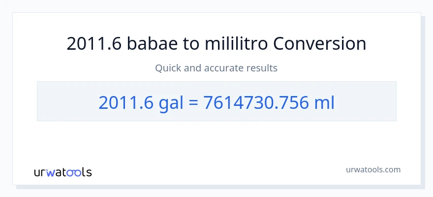 2011.6 Mga galon patungong mga mililitro na conversion