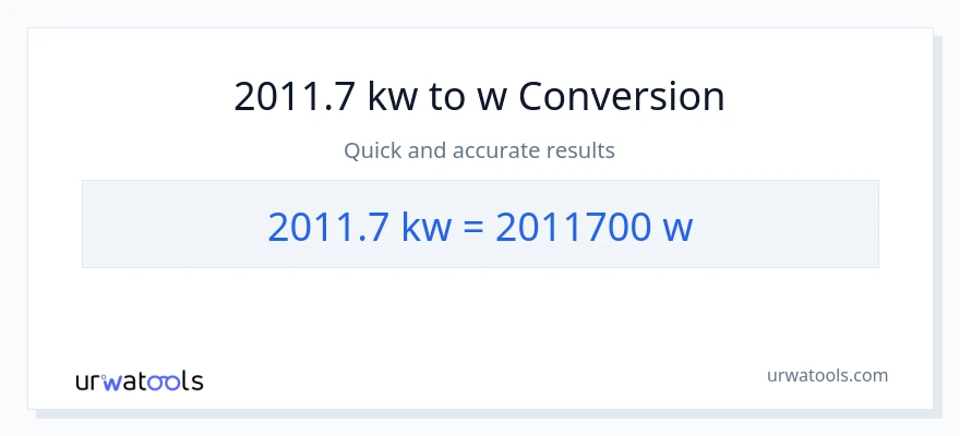 2011.7 kilowatts patungong watts na conversion