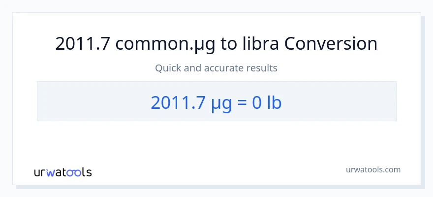 2011.7 mga mikrogramo patungong Lbs na conversion