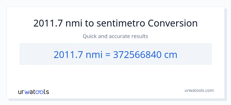 2011.7 milyang nautikal patungong Mga Sentimetro na conversion