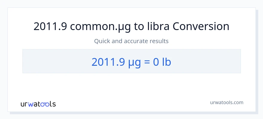 2011.9 mga mikrogramo patungong Lbs na conversion