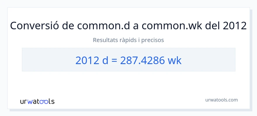 Conversió de 2012 Dies a setmanes