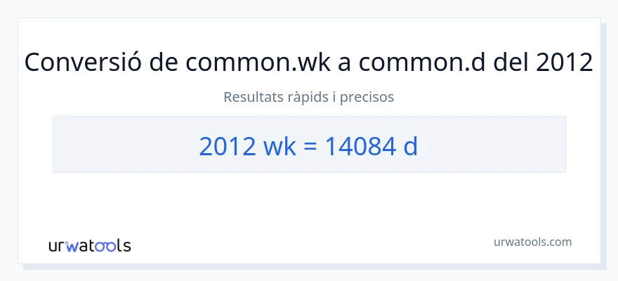 Conversió de 2012 setmanes a Dies