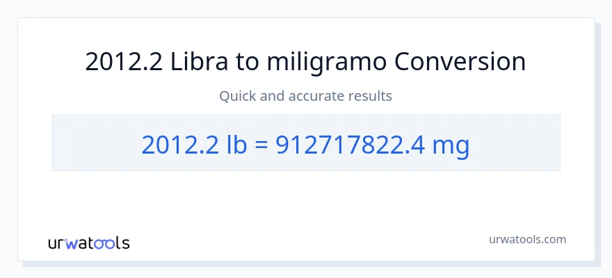 2012.2 Lbs patungong miligramo na conversion