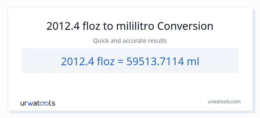 2012.4 mga onsa ng likido patungong mga mililitro na conversion