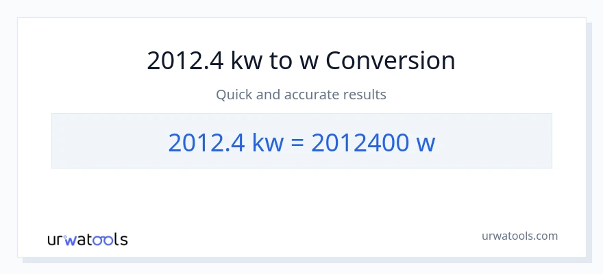 2012.4 kilowatts patungong watts na conversion