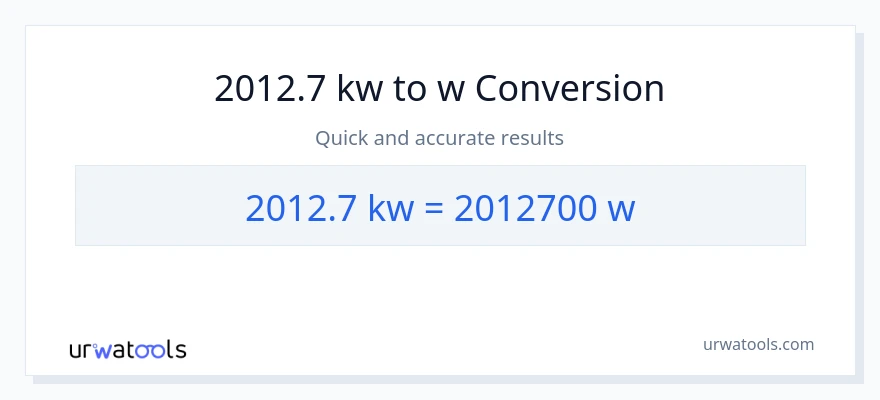 2012.7 kilowatts patungong watts na conversion