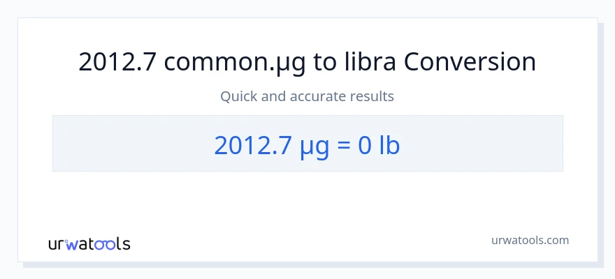 2012.7 mga mikrogramo patungong Lbs na conversion