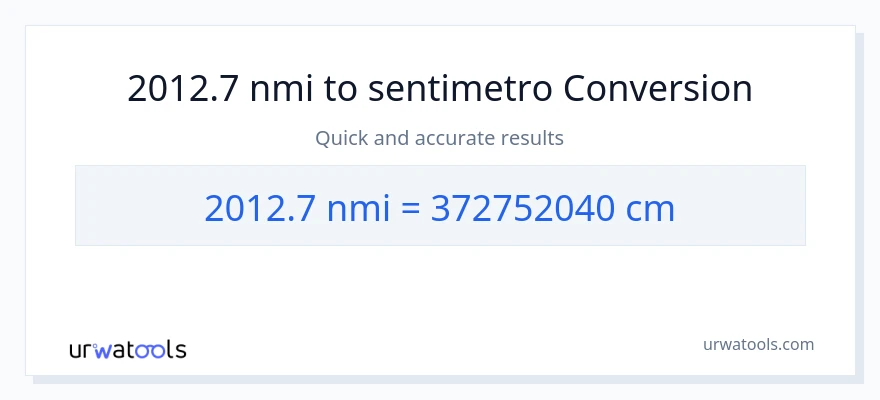 2012.7 milyang nautikal patungong Mga Sentimetro na conversion