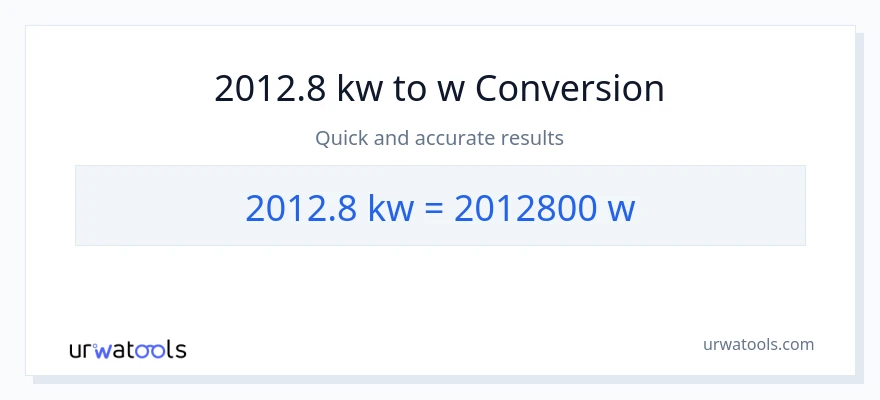 2012.8 kilowatts patungong watts na conversion