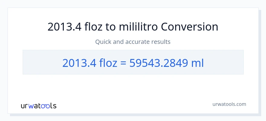 2013.4 mga onsa ng likido patungong mga mililitro na conversion