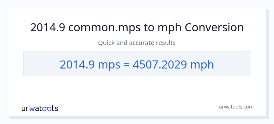 2014.9 Meters Per Second patungong milya kada oras na conversion
