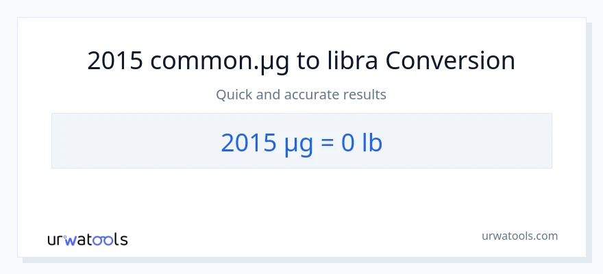 2015 mga mikrogramo patungong Lbs na conversion
