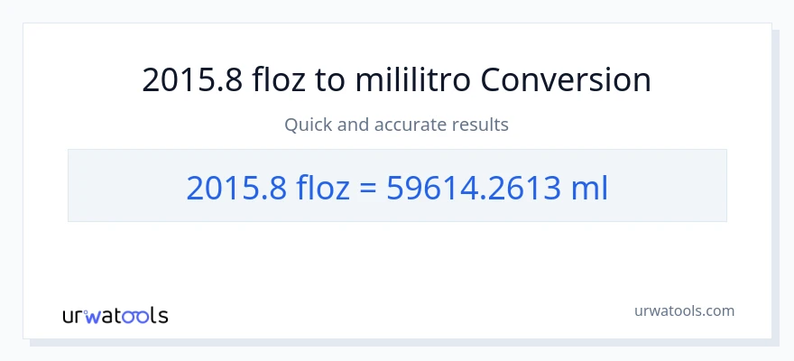 2015.8 mga onsa ng likido patungong mga mililitro na conversion