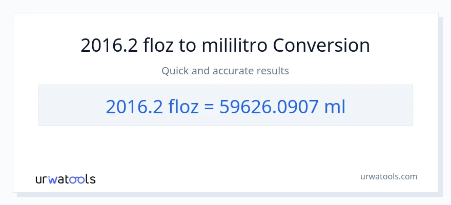 2016.2 mga onsa ng likido patungong mga mililitro na conversion