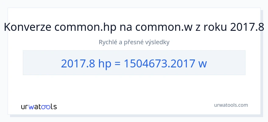 Konverze z koňská síla na watty: 2017.8