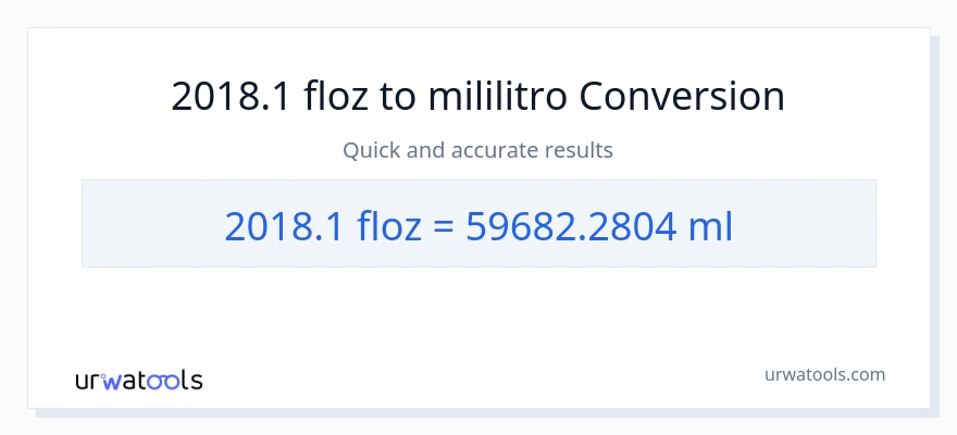 2018.1 mga onsa ng likido patungong mga mililitro na conversion