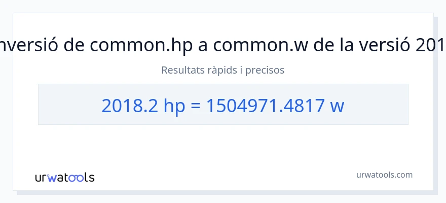 Conversió de 2018.2 cavalls de força a watts