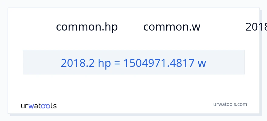 การแปลง 2018.2 แรงม้า เป็น วัตต์