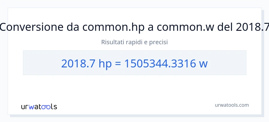 Conversione da 2018.7 potenza a watt