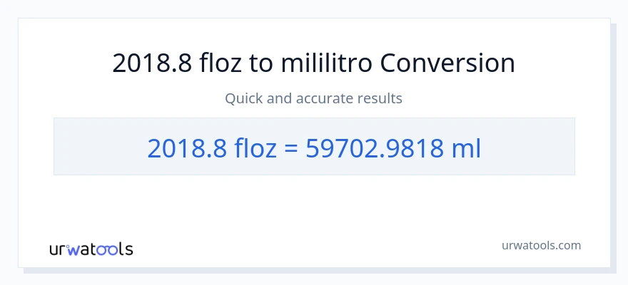 2018.8 mga onsa ng likido patungong mga mililitro na conversion