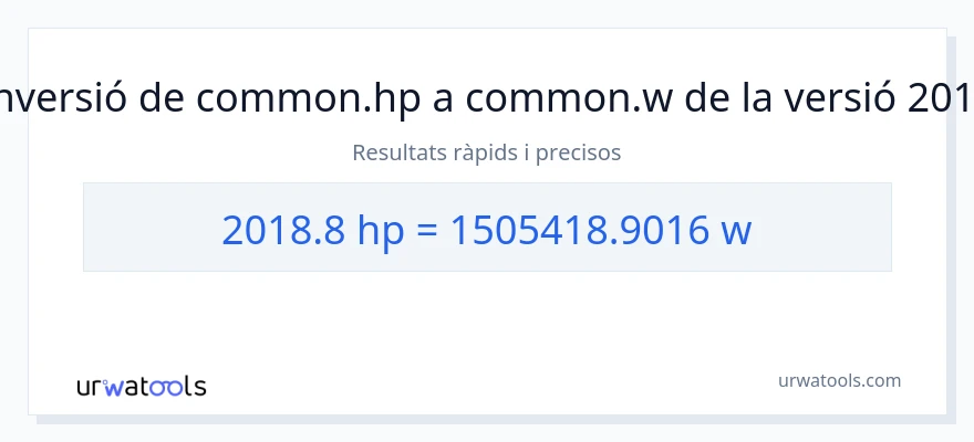 Conversió de 2018.8 cavalls de força a watts