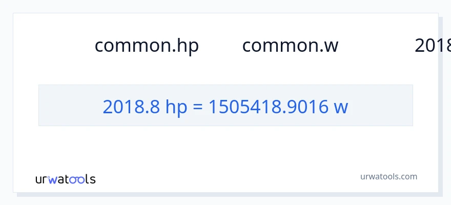 การแปลง 2018.8 แรงม้า เป็น วัตต์
