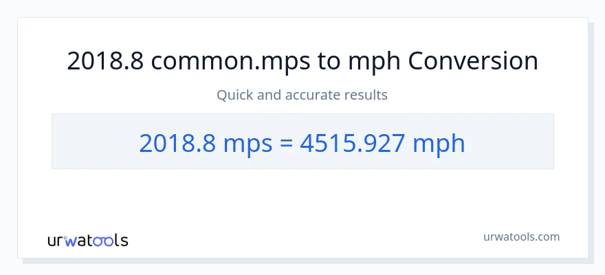 2018.8 Meters Per Second patungong milya kada oras na conversion