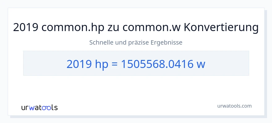 2019 PS zu Watt Umwandlung