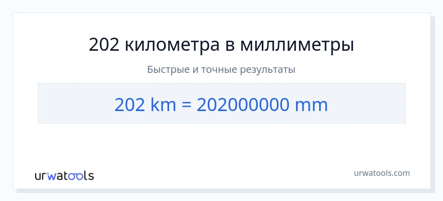 202 километры в миллиметры преобразование