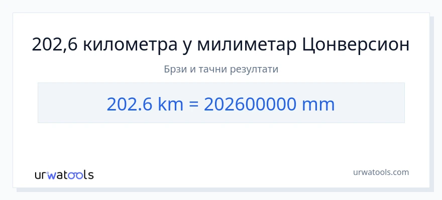 Конверзија од километри до милиметри: 1}