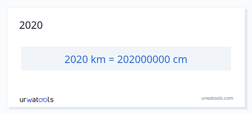 2020 কিলোমিটার থেকে সেন্টিমিটার রূপান্তর