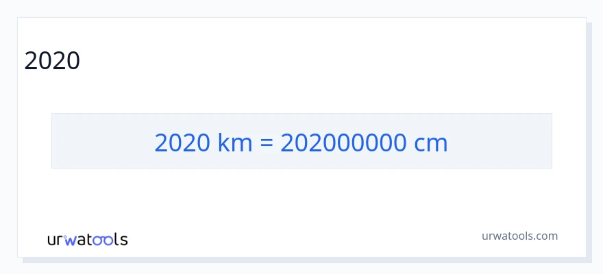 2020 կիլոմետրեր-ից Սանտիմետրեր փոխակերպում