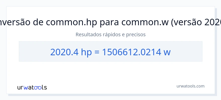 Conversão de 2020.4 cavalos de potência para watts