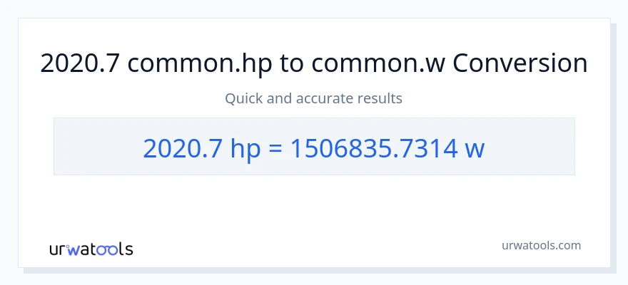 2020.7 horsepower to watts conversion