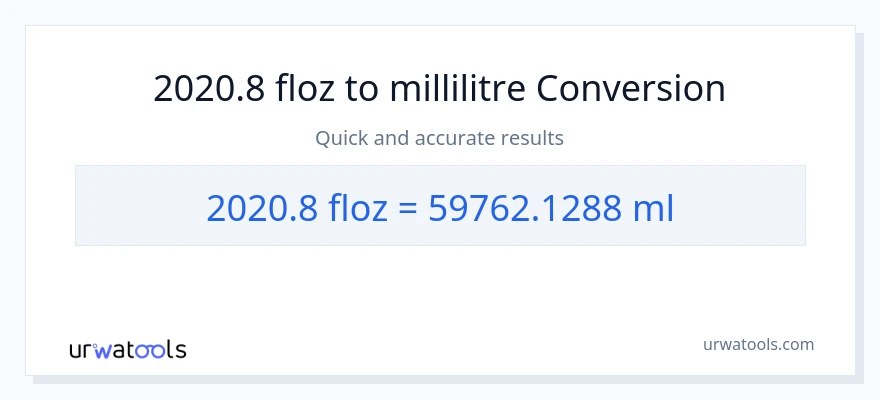 Conversion 2020.8 onces liquides vers millilitres
