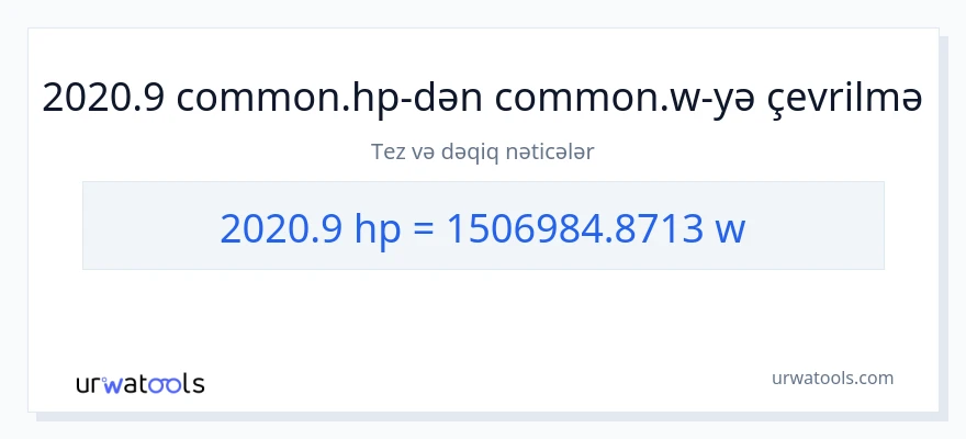2020.9 at gücü-dən vatt-ə çevrilmə