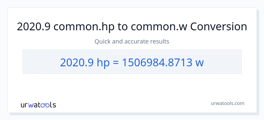 2020.9 horsepower to watts conversion